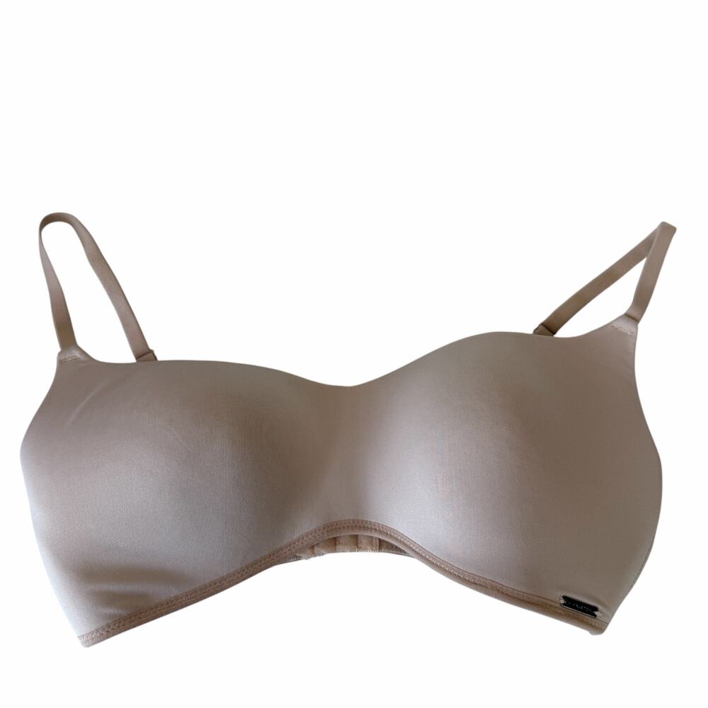 H by Halston Modern Micro Balconette Wire Free Lightly Padded Nude Bra Size 34C